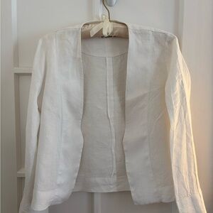 Chic White Linen Women's Blazer